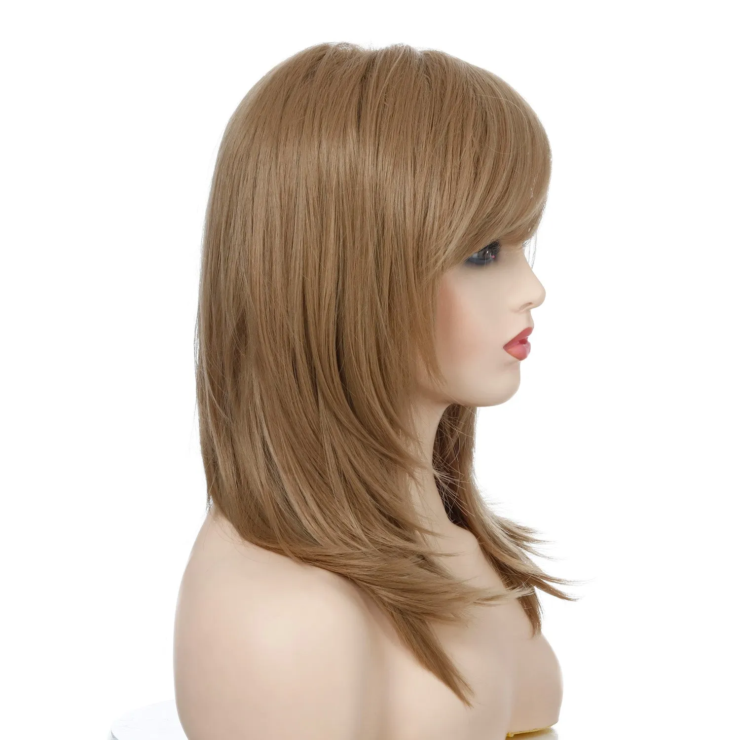 Whitney | Blonde Long Straight Synthetic Hair Wig With Bangs