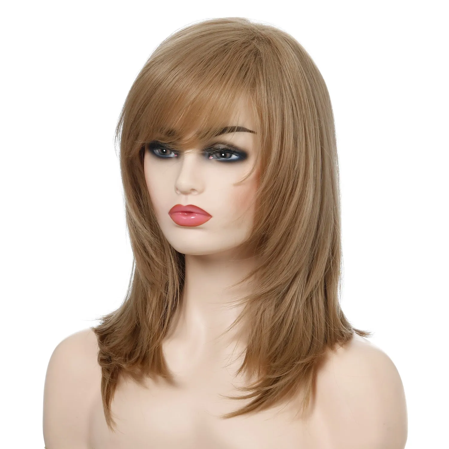 Whitney | Blonde Long Straight Synthetic Hair Wig With Bangs
