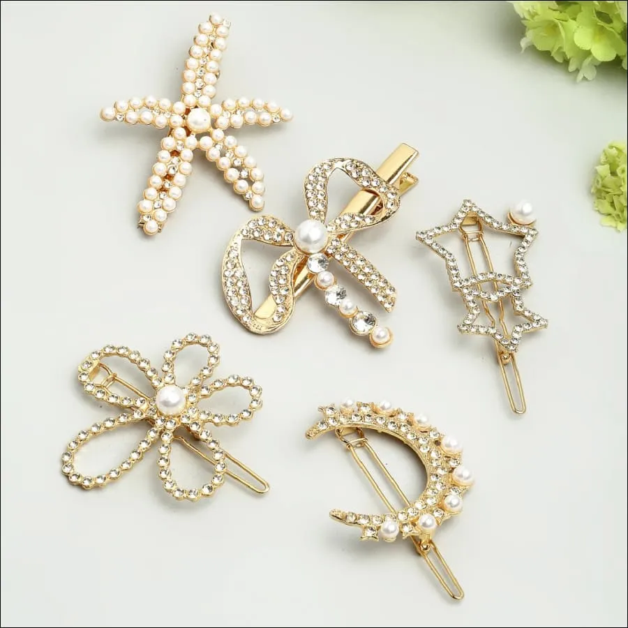 Yara Pearl-Crystal Hairpins Set