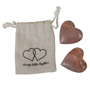 You & Me S/2 Marble Hearts Pink
