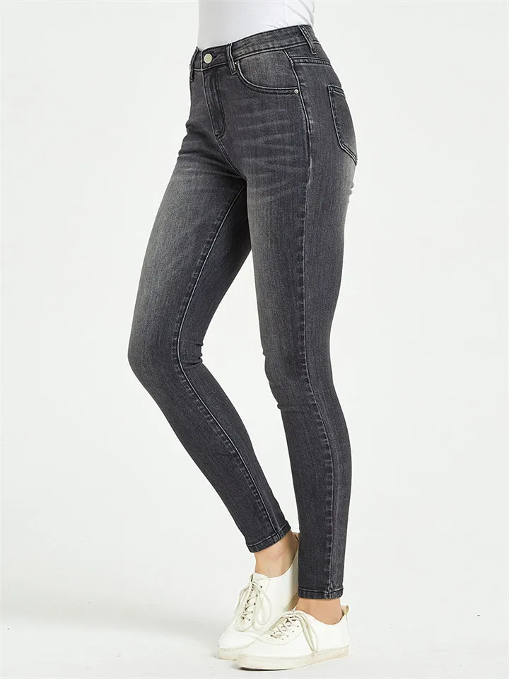 Youth Campus Style Slim Fit Fashion Stretchy Summer Denim Jeans for Women